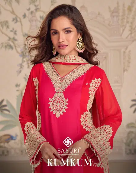 Kumkum By Sayuri Georgette Embroidery Readymade Suits Wholesalers In India
